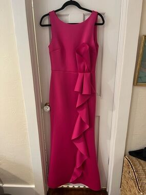Eliza J Fuchsia Ruffle Maxi Dress